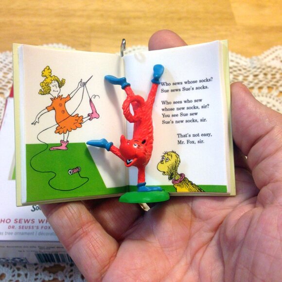 Dr. Seuss Hallmark Keepsake Christmas Ornament, Fox in Socks - Picture 2 of 9